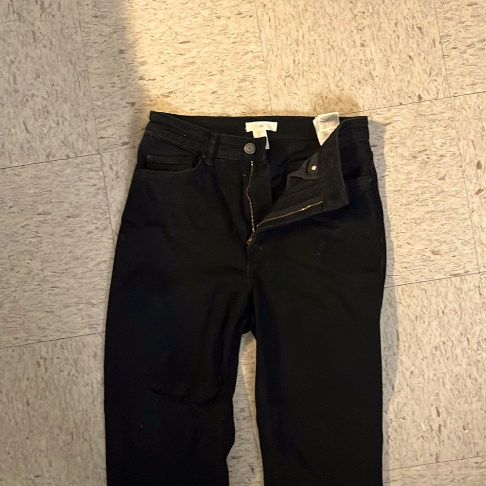 Black Straight Leg Mom Jean